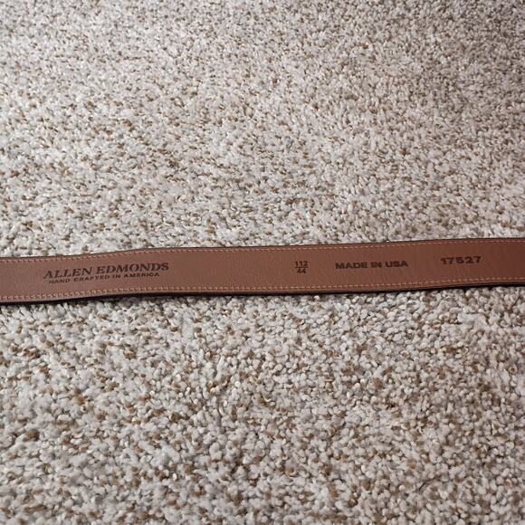 Allen Edmonds Men’s Brown Leather Belt Size 44 Made In USA 17527 - Picture 6 of 16
